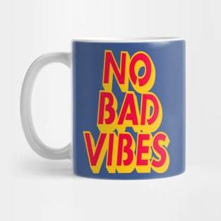 No Bad Vibes Retro Style Typography Art Quote Mug